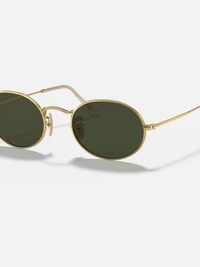 Ray-Ban Gold Frame Sunglasses with Dark Green Lenses
